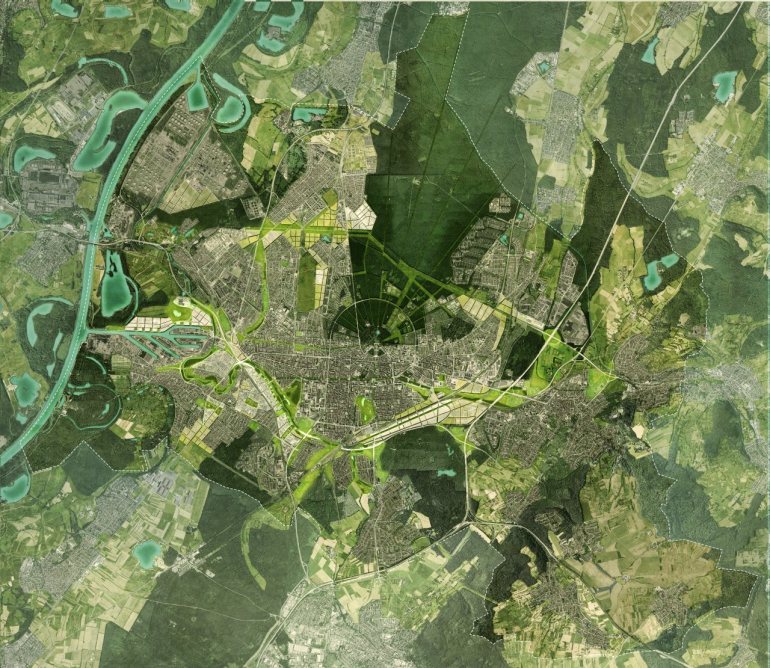 Räumliches Leitbild Karlsruhe Luftbildmontage