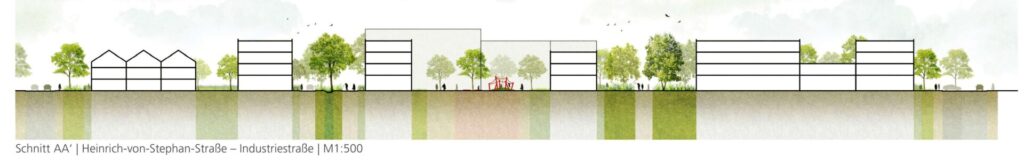 Fernmeldezeugamt Heusenstamm - Schnitt Nord-Süd